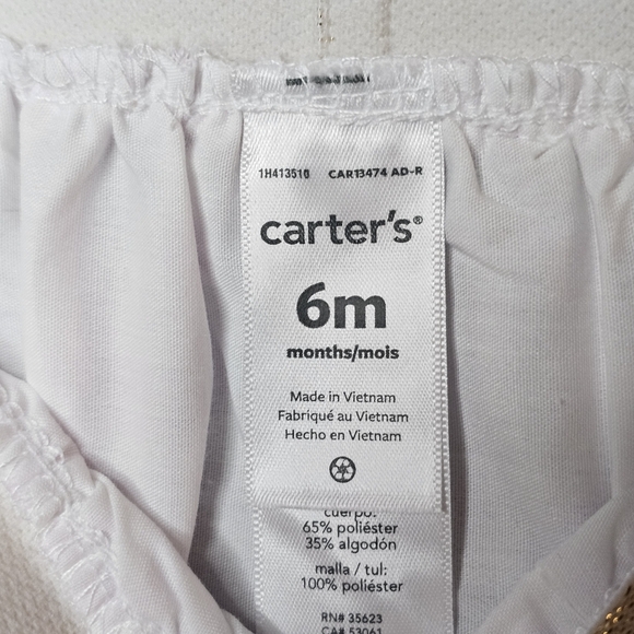 Carters Baby Girl 6 Months Lavender Gingham Tulle Skirt Spring Easter Gold Waist - Picture 5 of 5